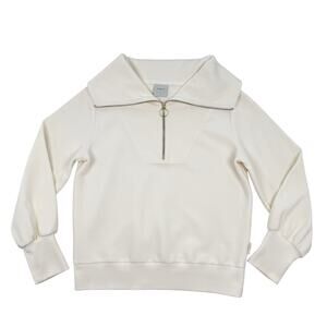 Varley Vine Half Zip Pullover Sweatshirt Medium Ivory Ottoman Knit Fabric